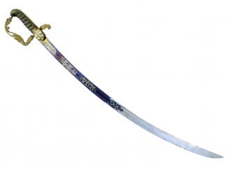 An Unusual Blue & Gilt Sword 