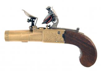 A Pair of Brass Framed Pocket Pistols 