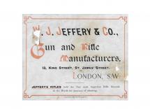 W. J. J. Jeffery and Co, Trade Label. 