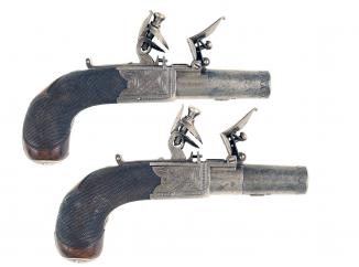 A Pair of Flintlock Pocket Pistols by Briggs