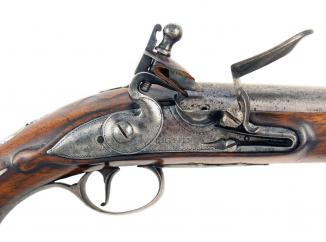 An Early Flintlock Holster Pistol by Griffin