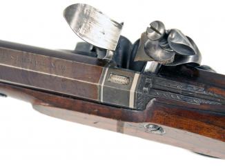 A Good Flintlock Duelling Pistol by H.W. Mortimer
