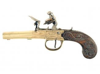 A Scarce Pocket Pistol with Bayonet. 