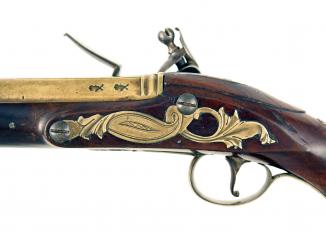 A Flintlock Holster Pistol by Grice