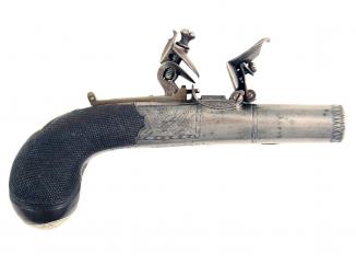 A Silver Mounted Flintlock Pocket Pistol 