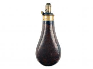 A Brown Leather Powder Flask