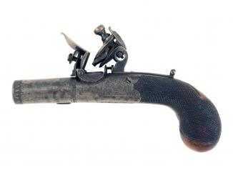 A Crisp Flintlock Pocket Pistol by Boaler of Newark