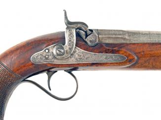 A Percussion Officers Pistol by Moore of London.