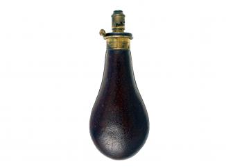 A Leather Covered Powder Flask   