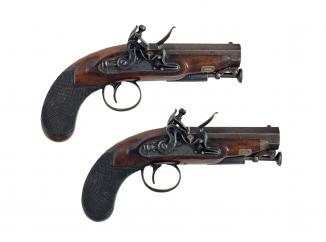 A Cased Pair of Greatcoat Pistols by Smith