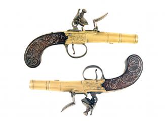 A Small Pair of Silver Mounted Pistols