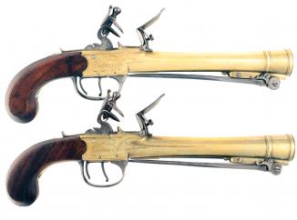 A Rare Pair of Waters Blunderbuss Pistols
