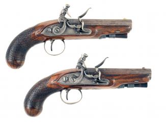 A Crisp Pair of H.W. Mortimer & Son Pistols