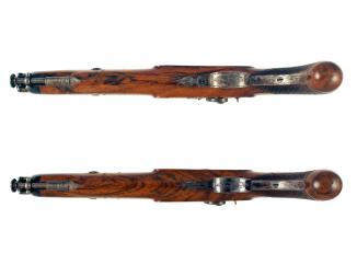 A Pair of 16-Bore Percussion Officers Pistols 