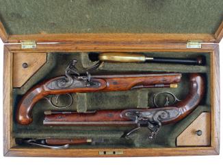 A Cased Pair of Flintlock Pistols