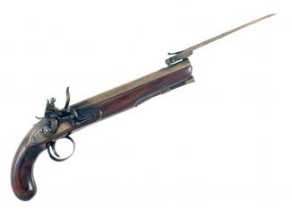 An Untouched Officers Pistol with Spring Bayonet