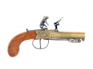 A Flintlock Pocket Pistol signed H. Nock