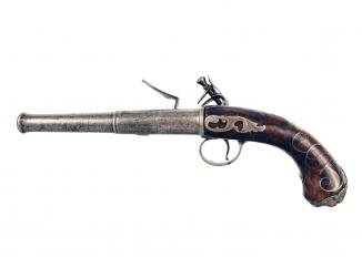 A Silver Mounted Queen Anne Pistol