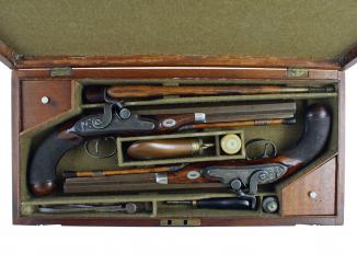 A Cased Pair of Percussion Duellers