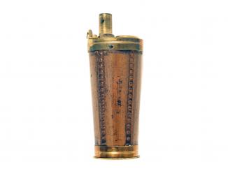 A Fluted Three Way Pistol Flask.