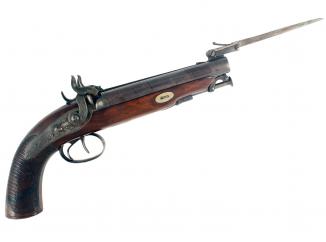 A Double Barrelled Travelling Pistol by Smith