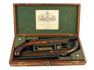 An Exceptionally Rare Cased Pair of Pistols