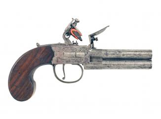 A Scarce 4-Barrel Flintlock Pistol by Nicholson