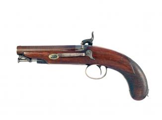 A Cased Percussion Pistol by Collins