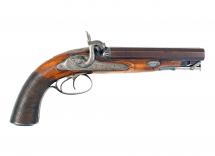 A Scarce Double Barrel Pistol by H. Holland