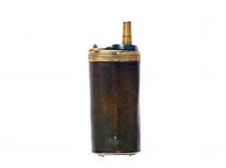 A Green Leather Pistol Flask