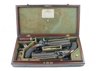 A Very Rare Cased Pair of Manton Pistols