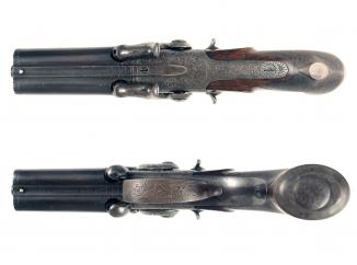 A Scarce 4-Barrel Percussion Pistol by Lang