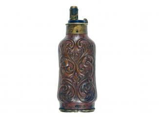 A Leather Covered Kidney Shaped Flask 