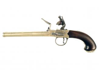 A Double Barrelled Flintlock Pistol 