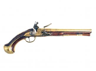 An Early Flintlock Holster Pistol by Freeman