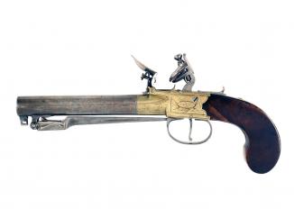 A Flintlock Pocket Pistol by P. Bond