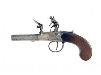 A Flintlock Pocket Pistol by Thomas