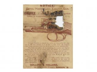 Holland and Holland Royal Hammerless Gun Card.