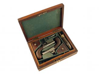 A Cased Pair of Percussion Pistols  