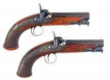 A Cased Pair of Percussion Pistols by Rigby