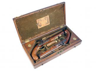 A Cased Pair of Pistols by H.W. Mortimer