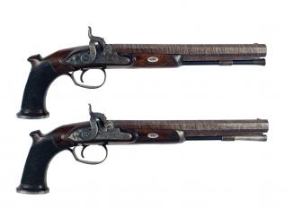 A Cased Pair of Percussion Duelling Pistols by Prosser