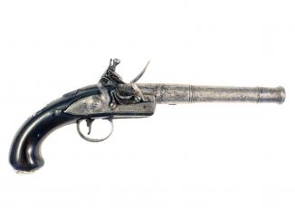 A 18-Bore Flintlock Queen Anne Pistol by Collumbell.