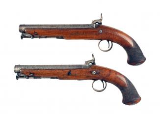 A Pair of Percussion Pistols by Rigby