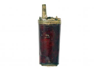 A Red Leather Pistol Flask