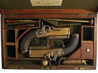 A Cased Pair of Over & Under Pistols