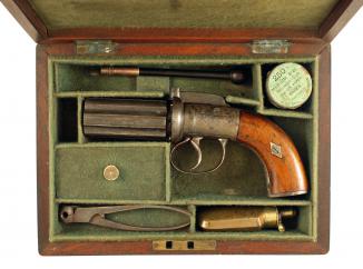 A Cased Pepperbox Revolver.