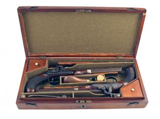 A Cased Pair of Percussion Duellers
