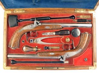 A Cased Pair of French Duelling Pistols