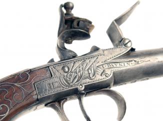 A Pair of Silver Mounted Pocket Pistols